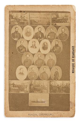 (CIVIL WAR--NAVY.) French carte-de-visite collage depicting the USS Kearsarge and its crew.